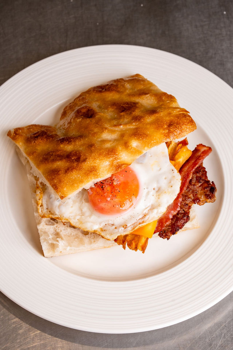 Crispy schiacciata flatbread fresh from The Focacceria kitchen on Boucher Road Belfast